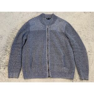 Express Sweater Mens Large Full Zip Ribbed Mock Neck Long Sleeve Casual